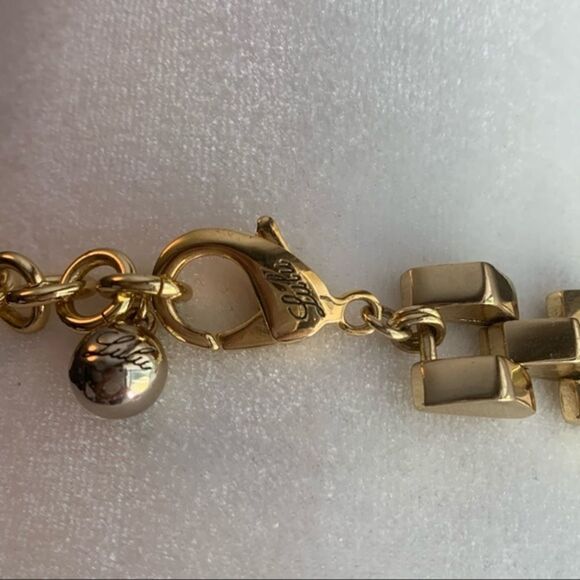 Lulu Frost Sequin Rumba Gold Played Chain Link Statement Necklace - Picture 6 of 6